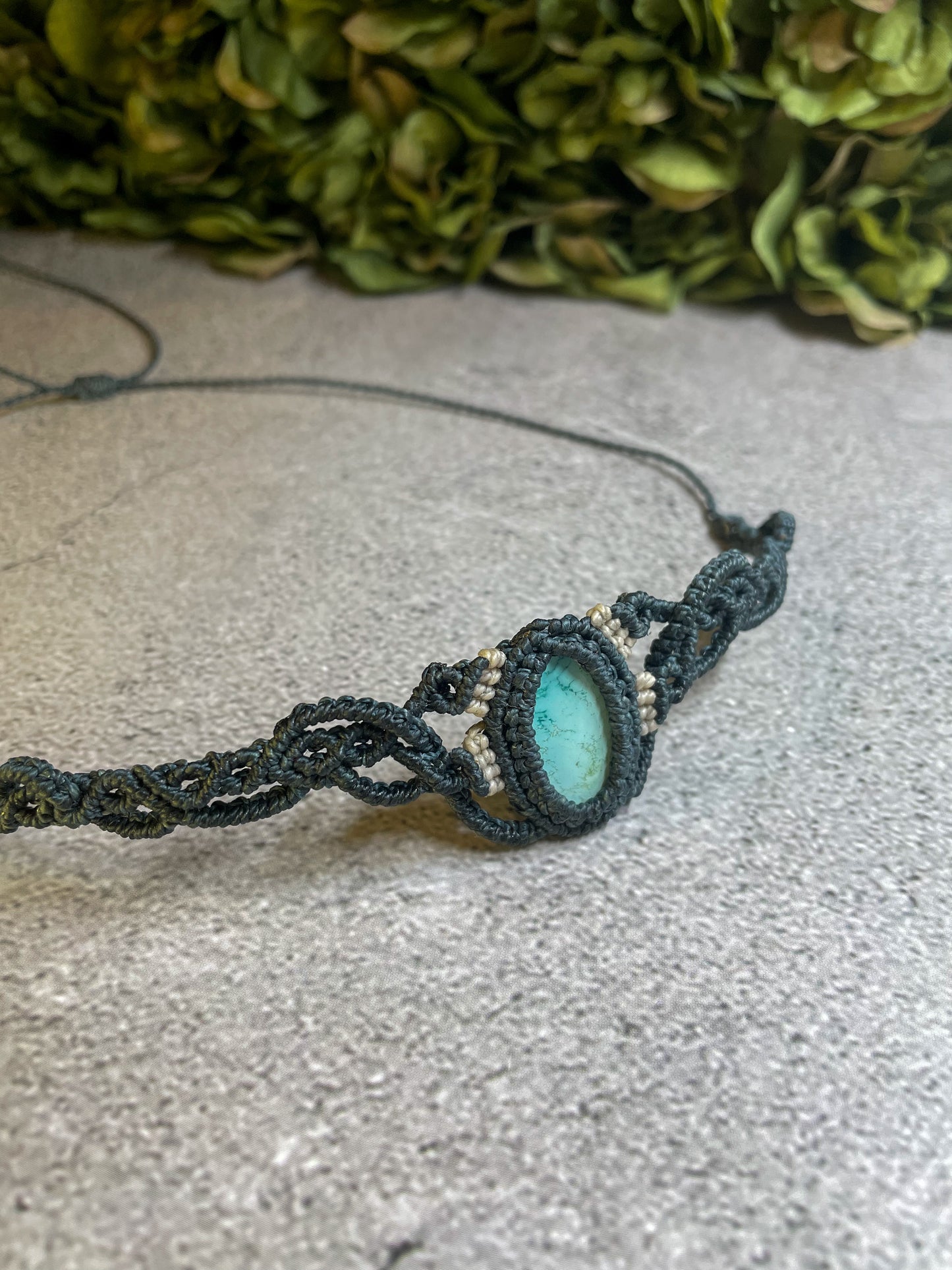 Summer Waves | Turquoise Macrame Choker Necklace