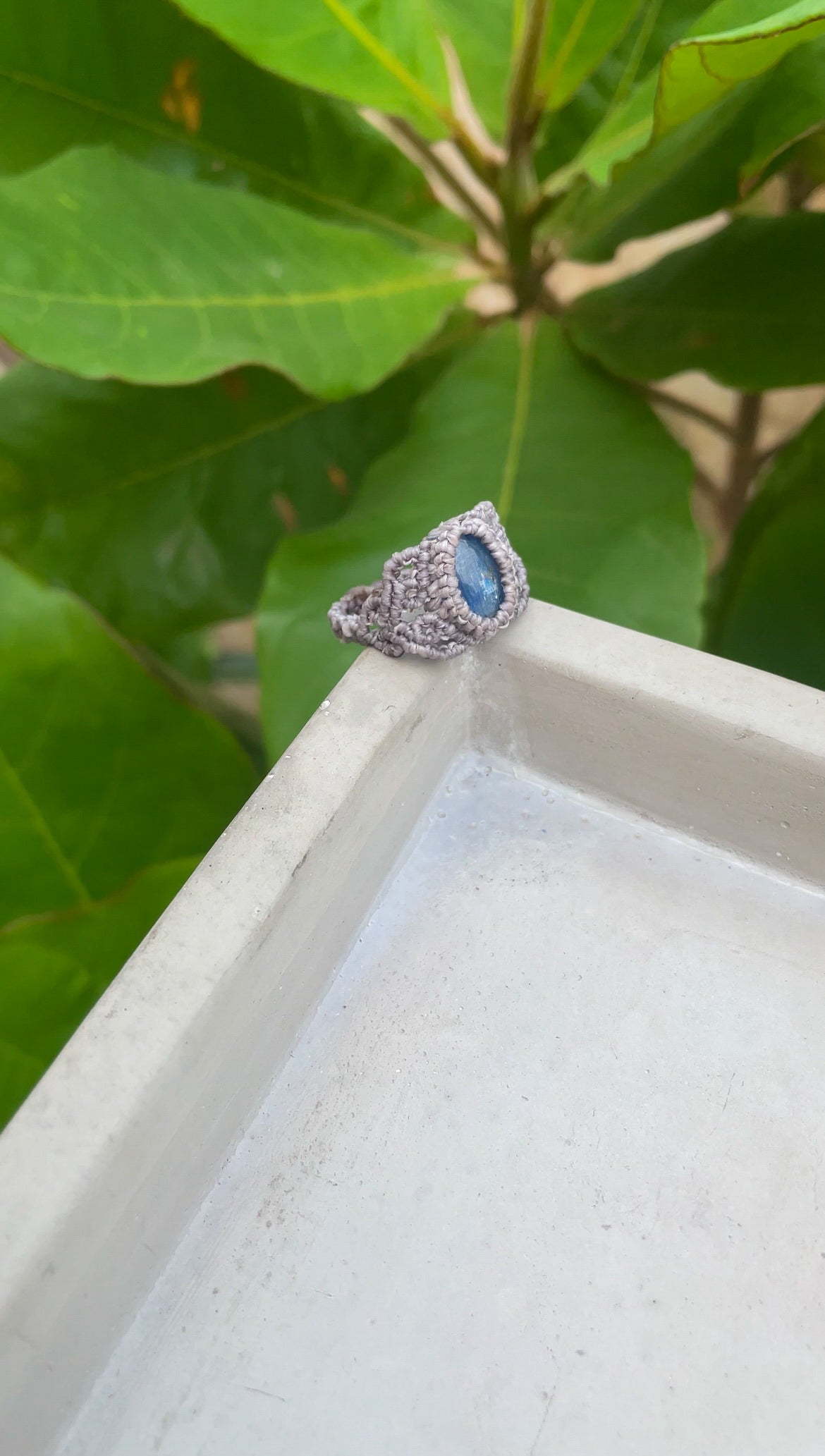 Travel Collection: Oceanscape | Kyanite Macrame Ring