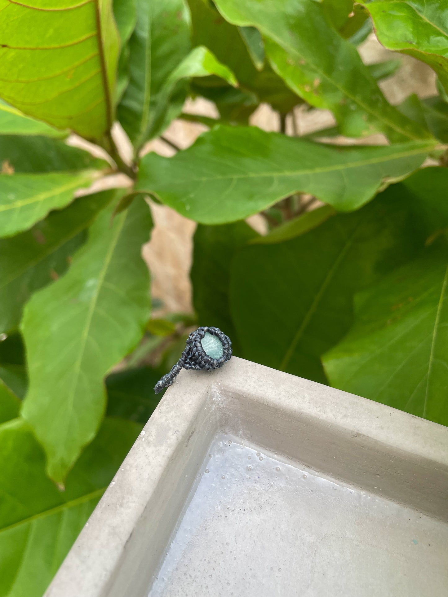 Travel Collection: Aqua Flow | Amazonite Macrame Ring