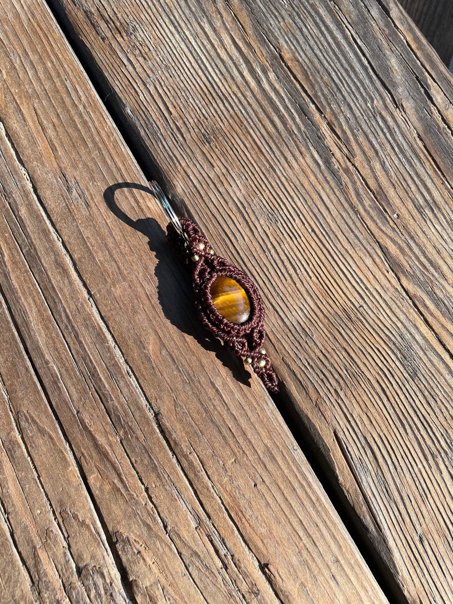 Savanna | Tiger’s Eye Macrame Keychain