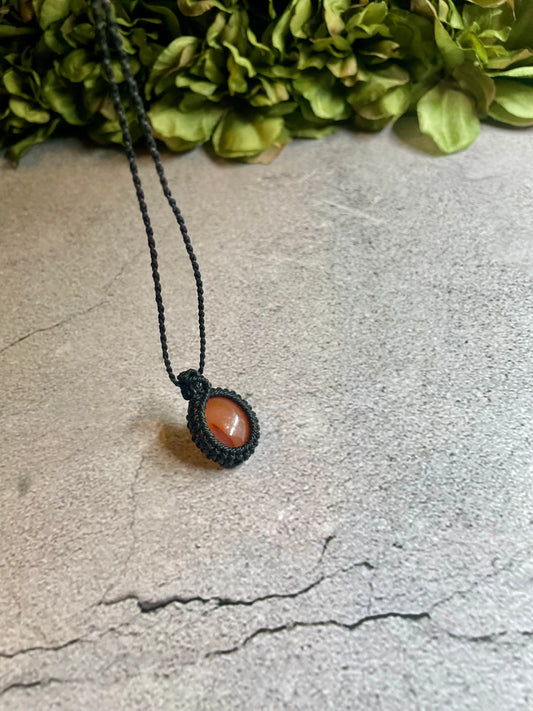 Vera | Carnelian Macrame Necklace