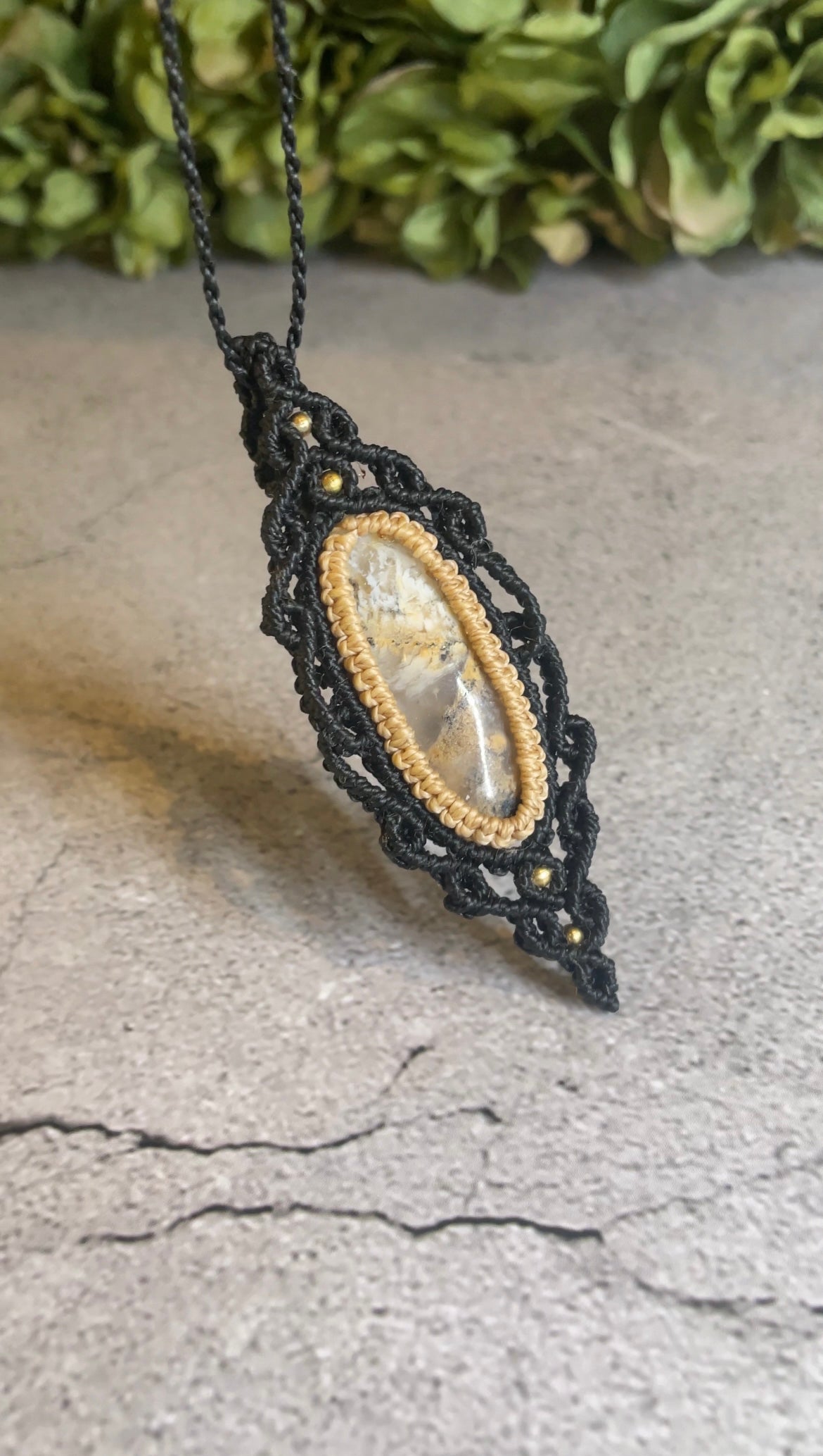 Wildwood | Dendritic Tiger Agate Macrame Necklace