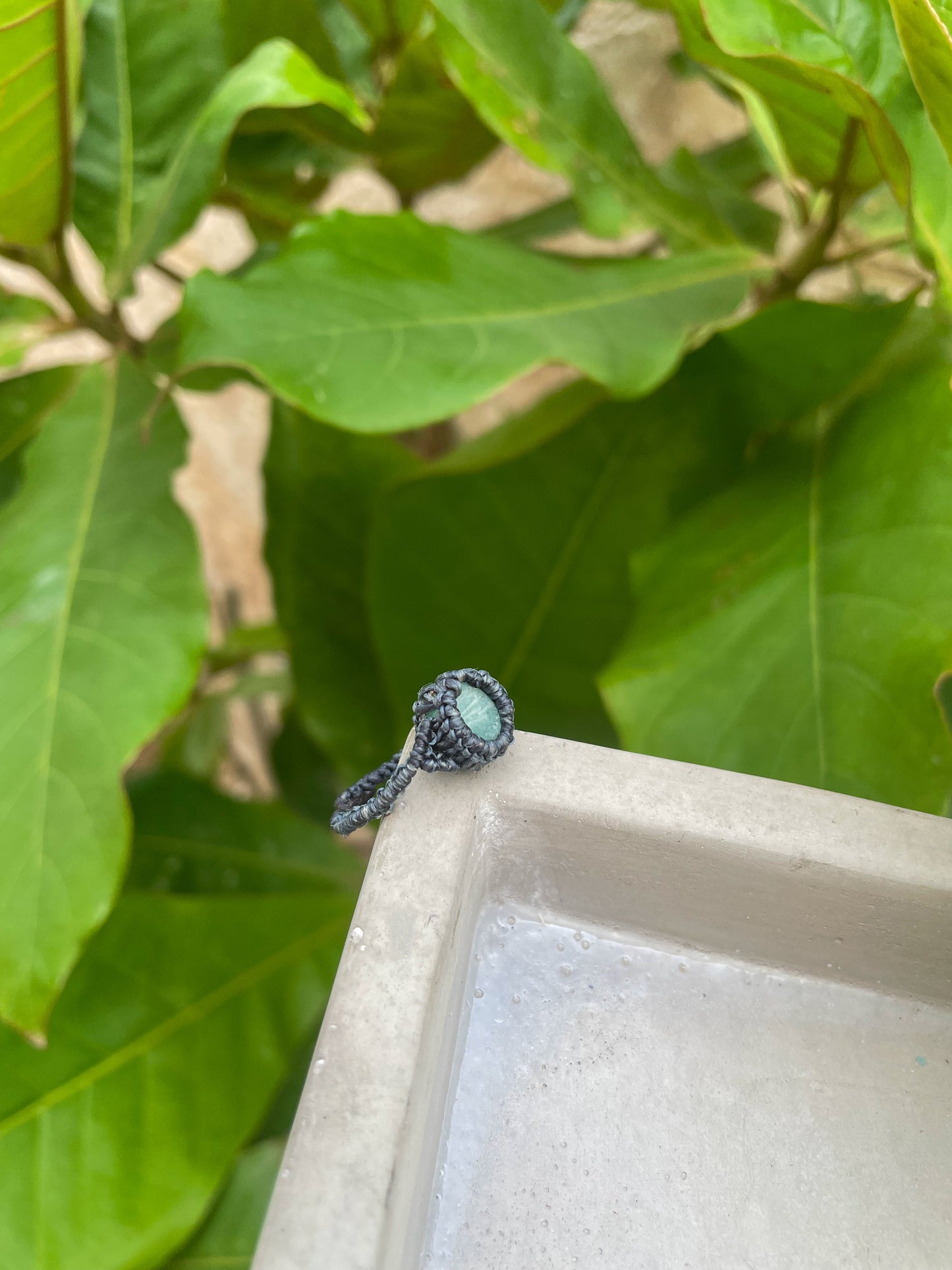 Travel Collection: Aqua Flow | Amazonite Macrame Ring