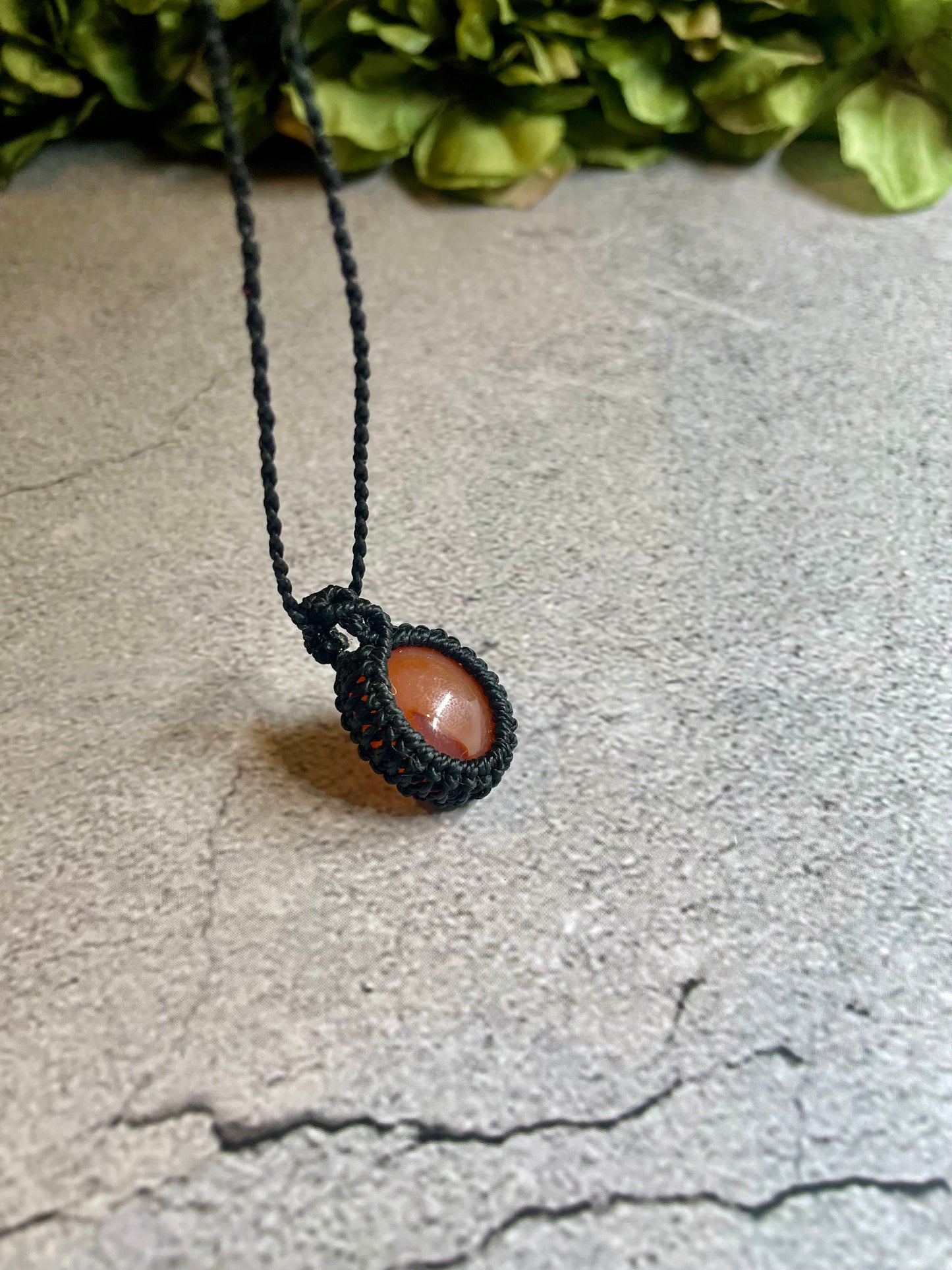 Vera | Carnelian Macrame Necklace