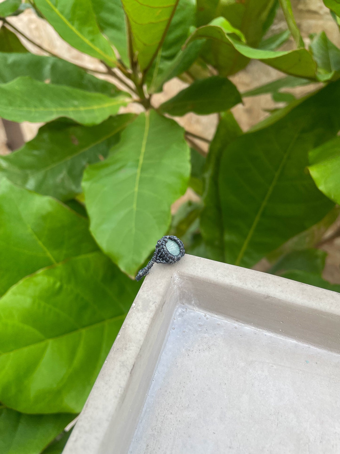 Travel Collection: Aqua Flow | Amazonite Macrame Ring