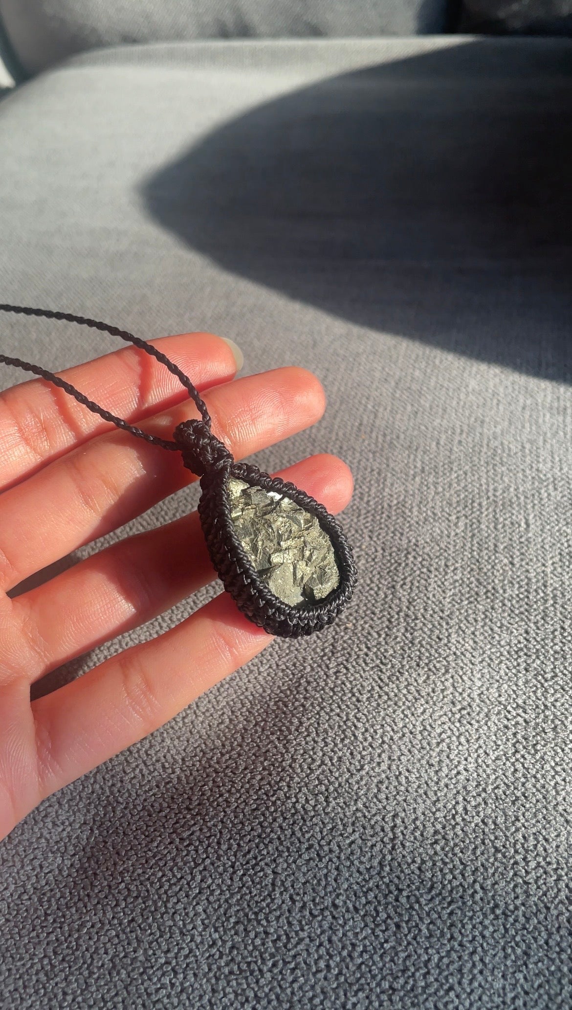 Astra | Pyrite Macrame Necklace
