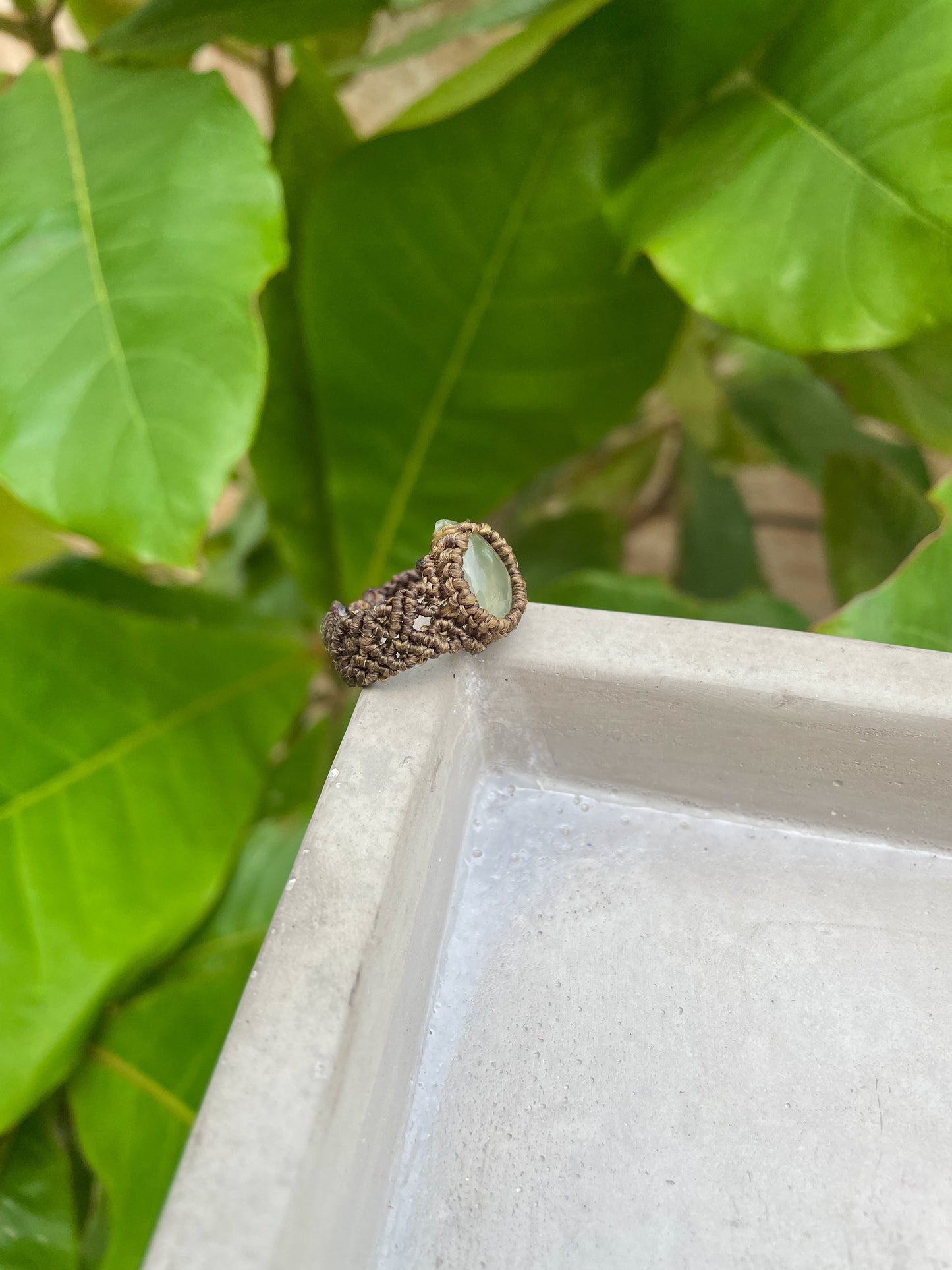 Travel Collection: Verdant | Prehnite Macrame Ring