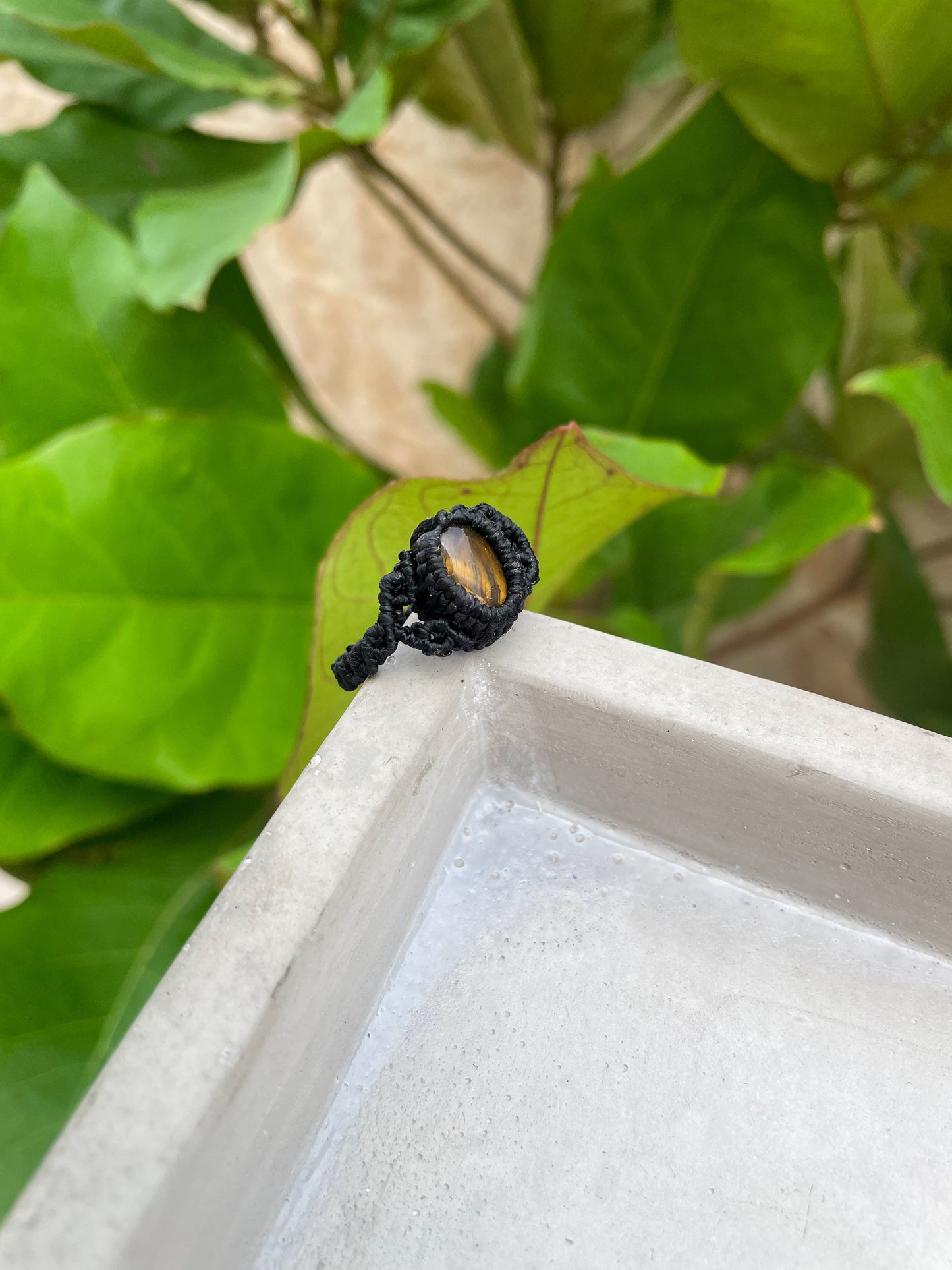 Travel Collection: Grounded Strength | Tiger’s Eye Macrame Ring