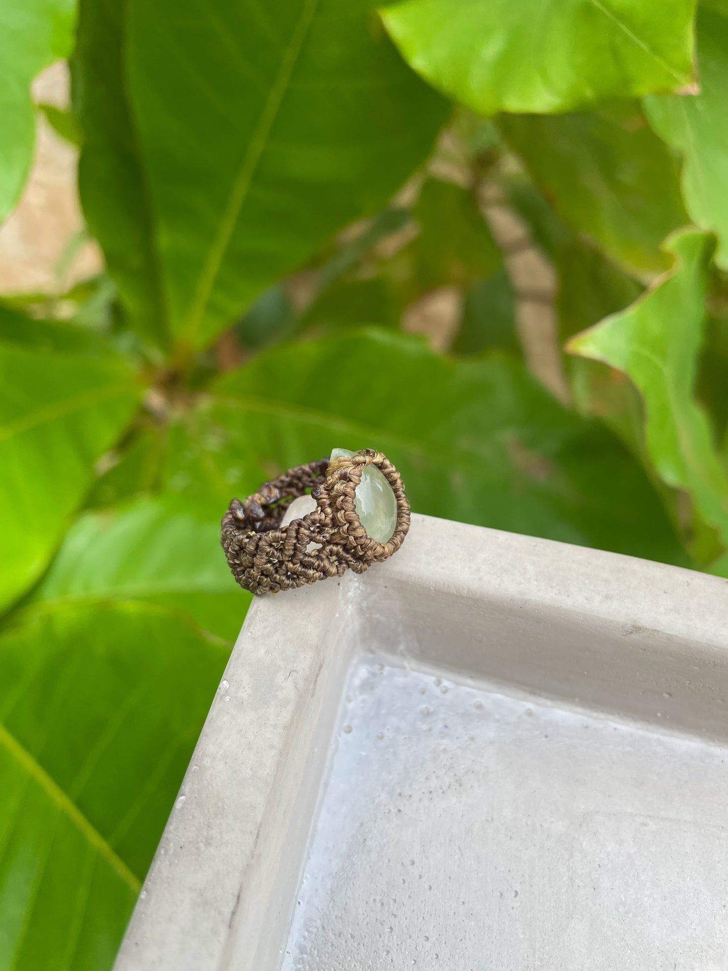 Travel Collection: Verdant | Prehnite Macrame Ring