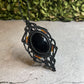Painted Lady | Black Obsidian Macrame Necklace