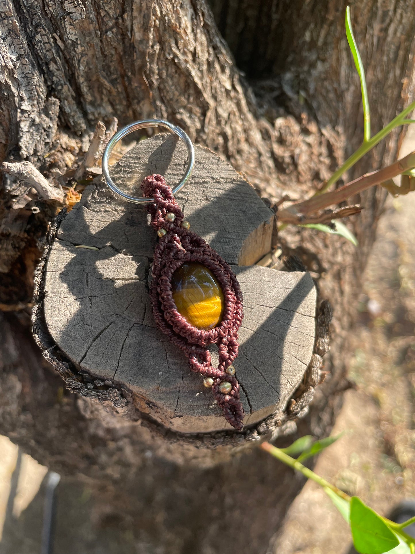 Savanna | Tiger’s Eye Macrame Keychain