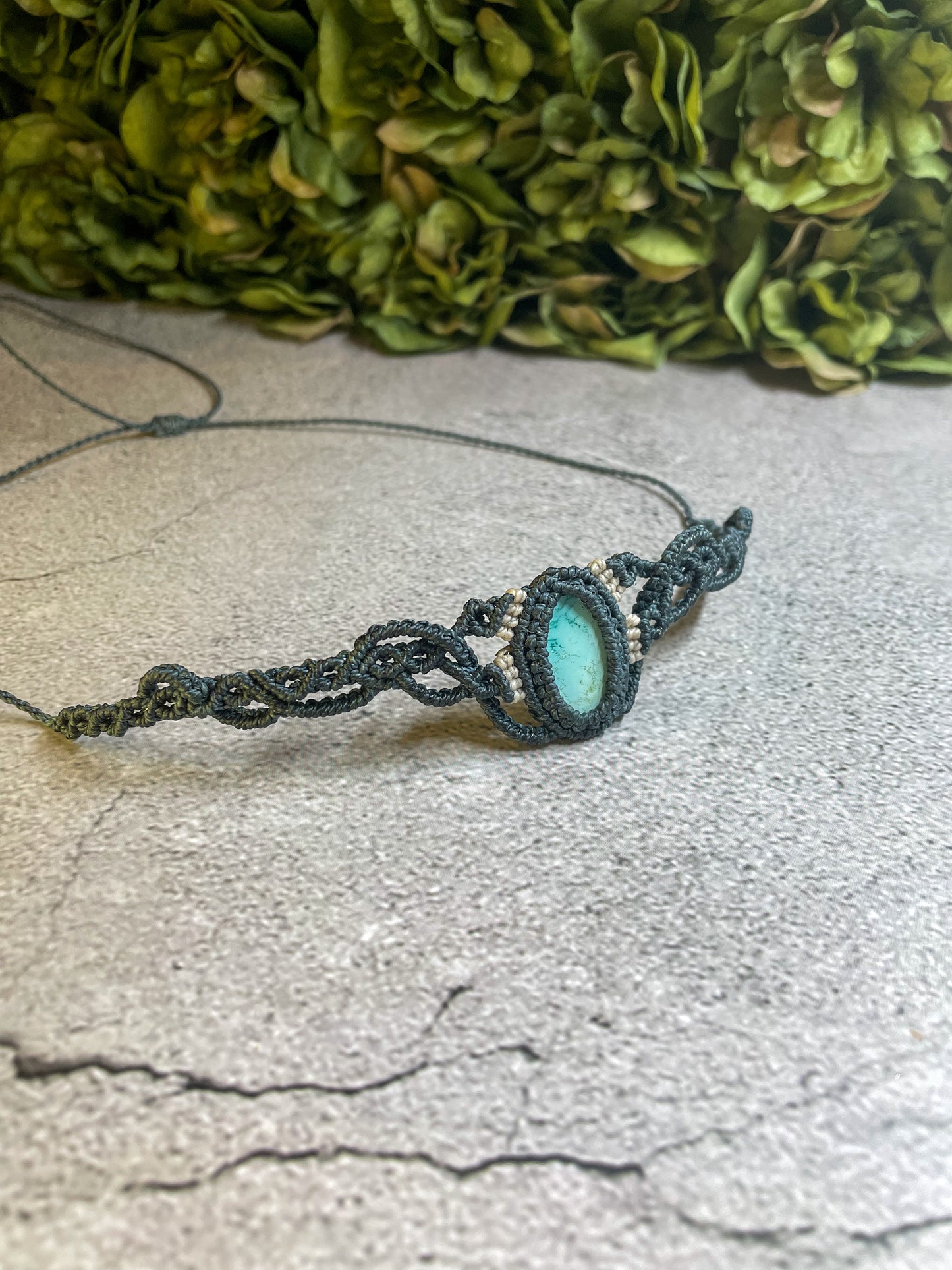 Summer Waves | Turquoise Macrame Choker Necklace