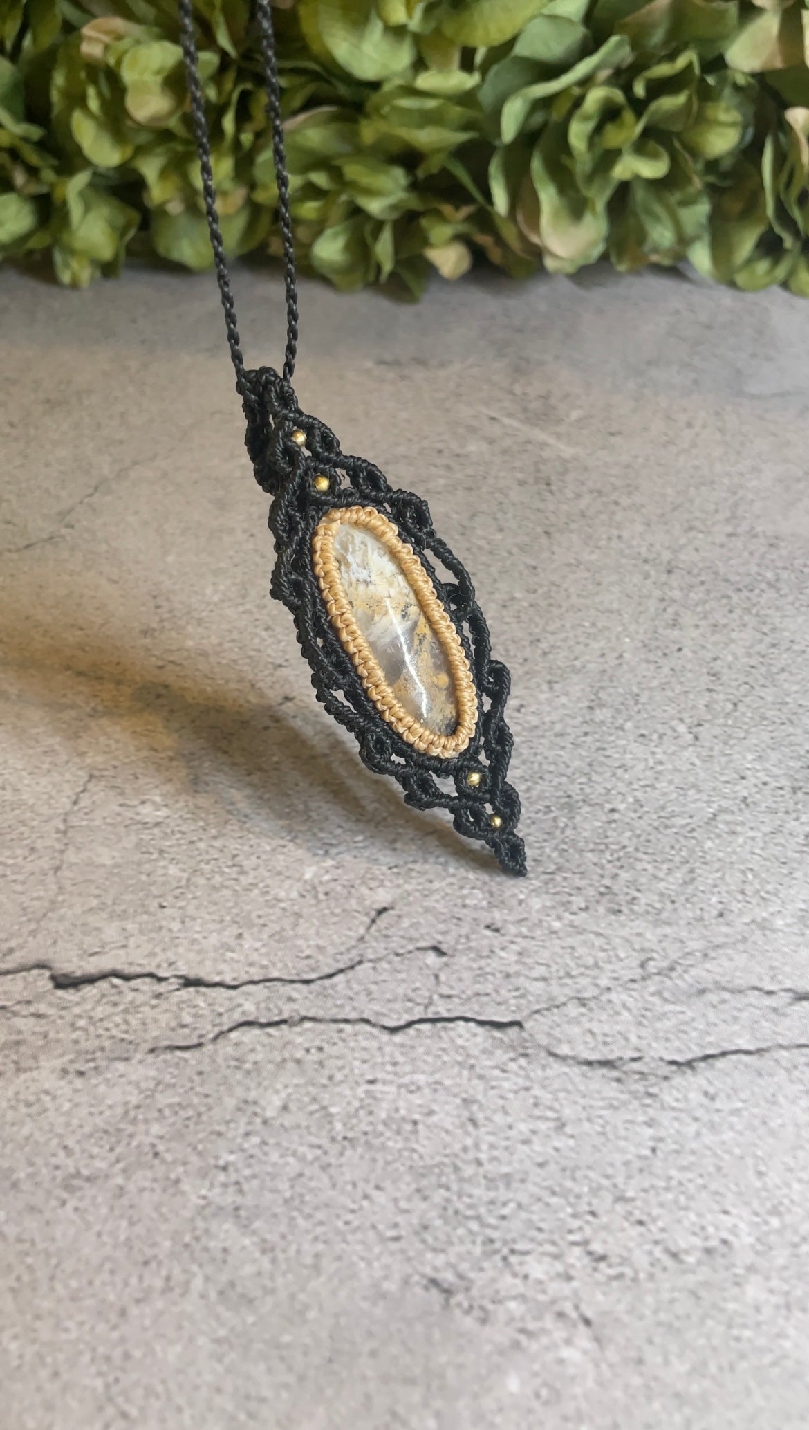 Wildwood | Dendritic Tiger Agate Macrame Necklace