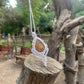 Lina | Ammonite Macrame Necklace