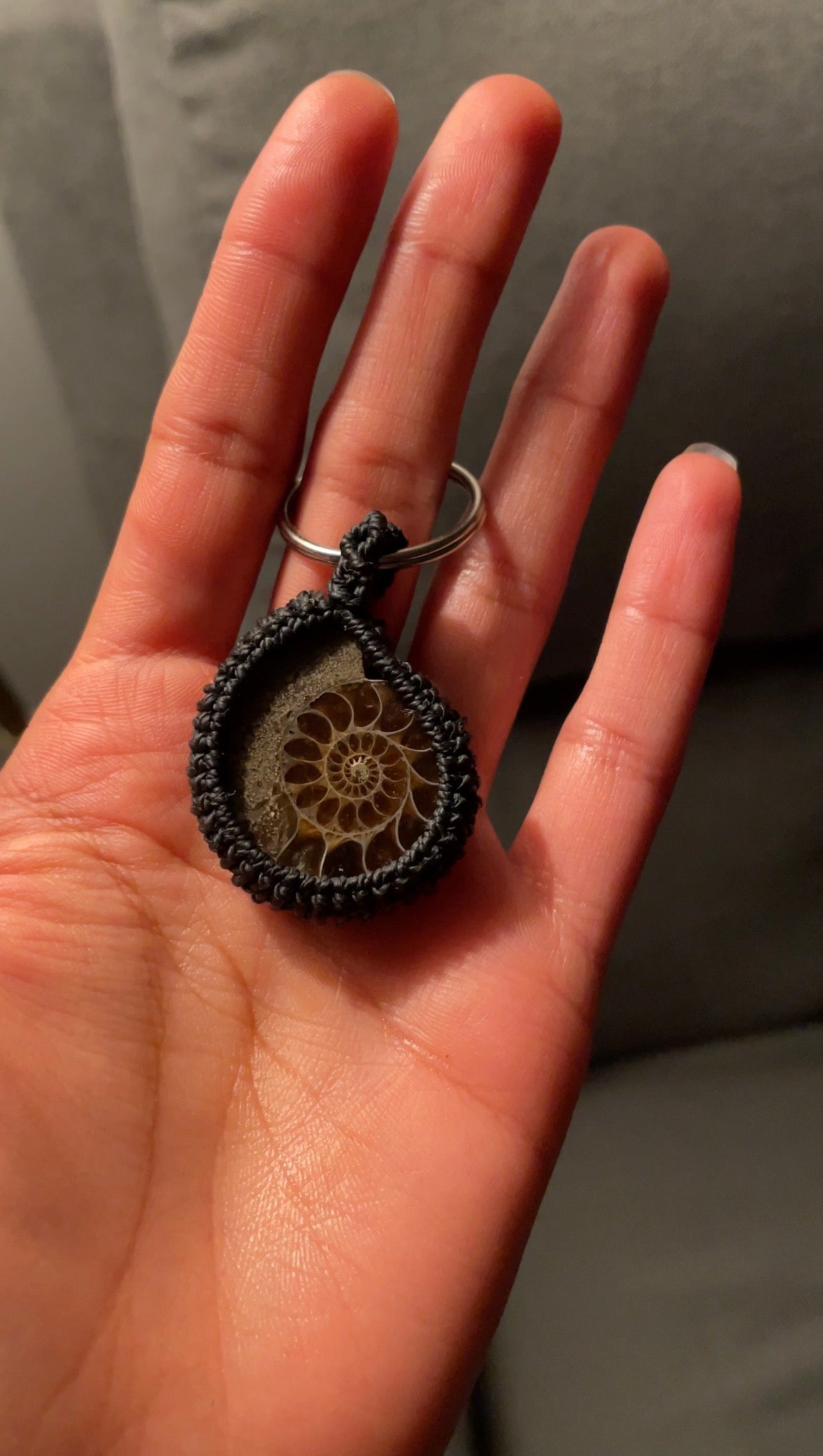 Nyra | Ammonite Macrame Keychain