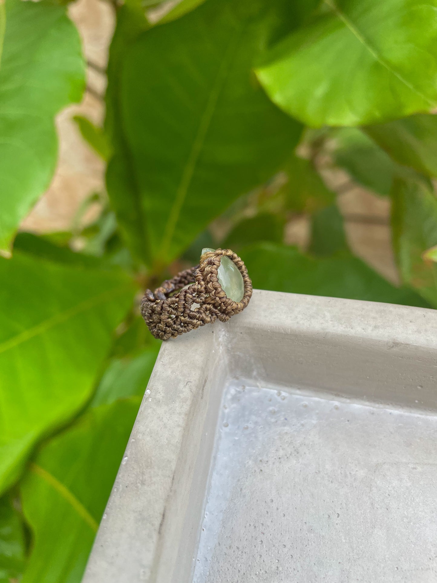 Travel Collection: Verdant | Prehnite Macrame Ring