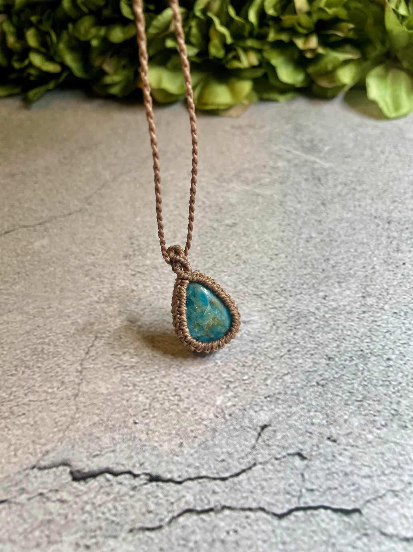 Bliss | Apatite Macrame Necklace