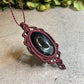 Crimson | Druzy Onyx Macrame Necklace