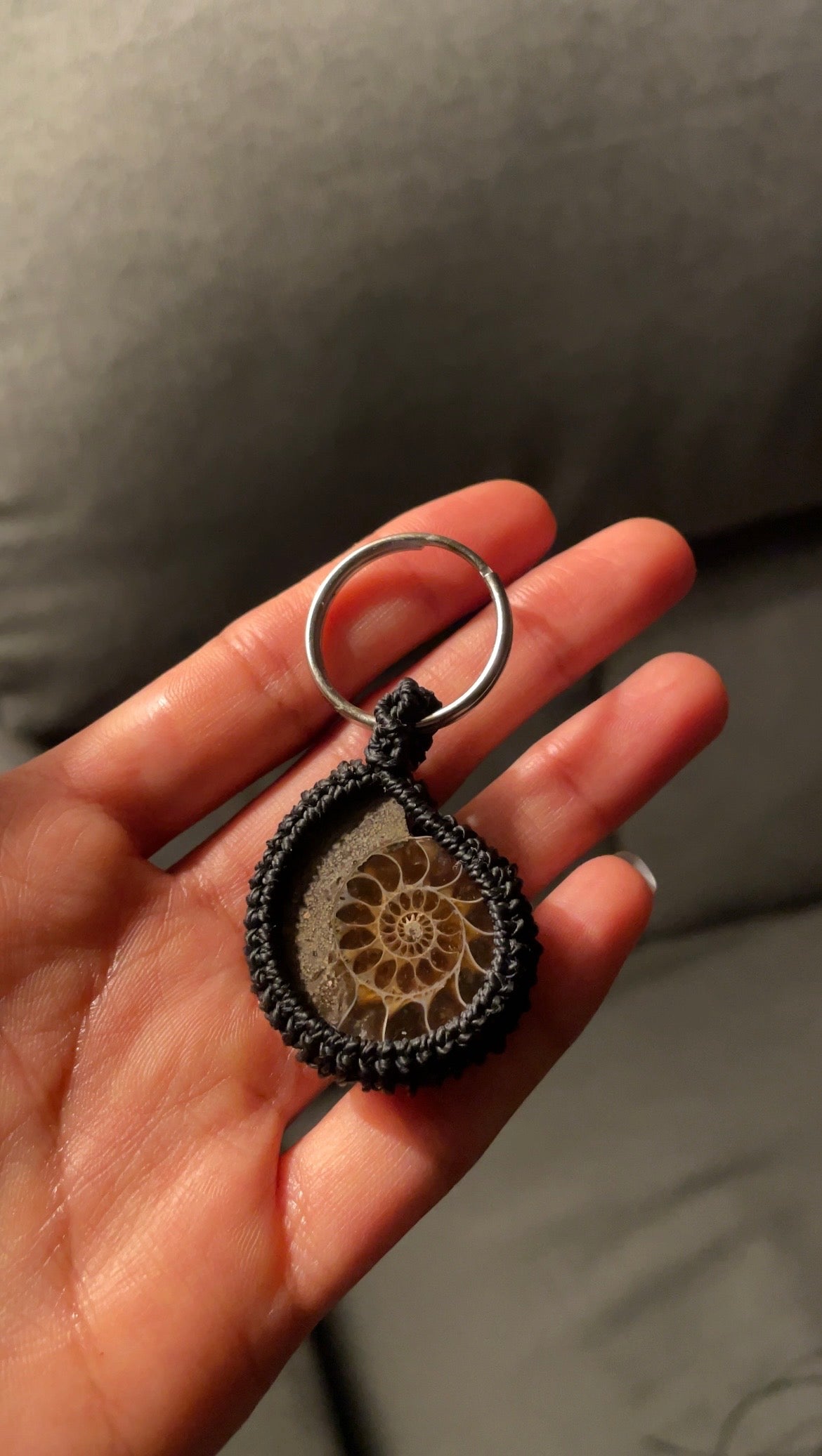 Nyra | Ammonite Macrame Keychain