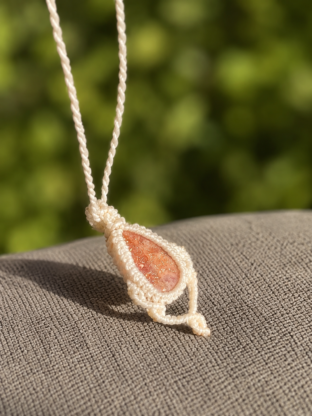 Sunny | Sunstone Macrame Necklace