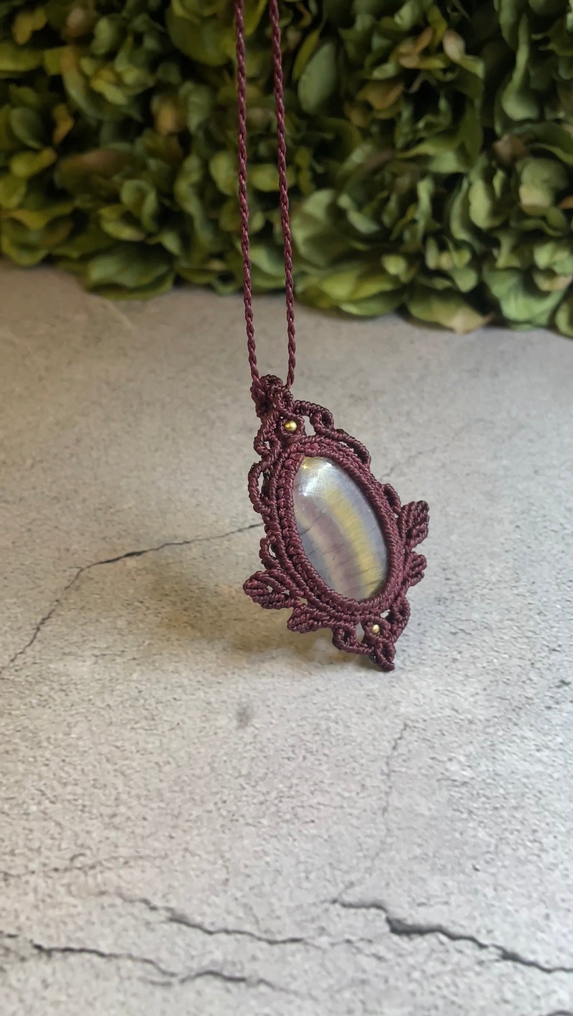 Silvia | Fluorite Macrame Necklace